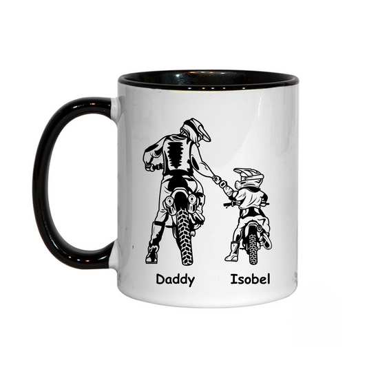 Personalised Adult Child Motocross Themed Mug 11oz