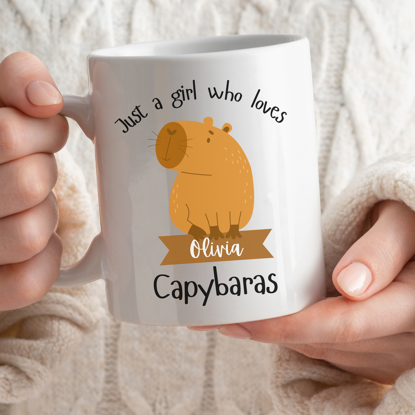 Personalised Just a Girl Who Loves Capybaras Mug 11oz