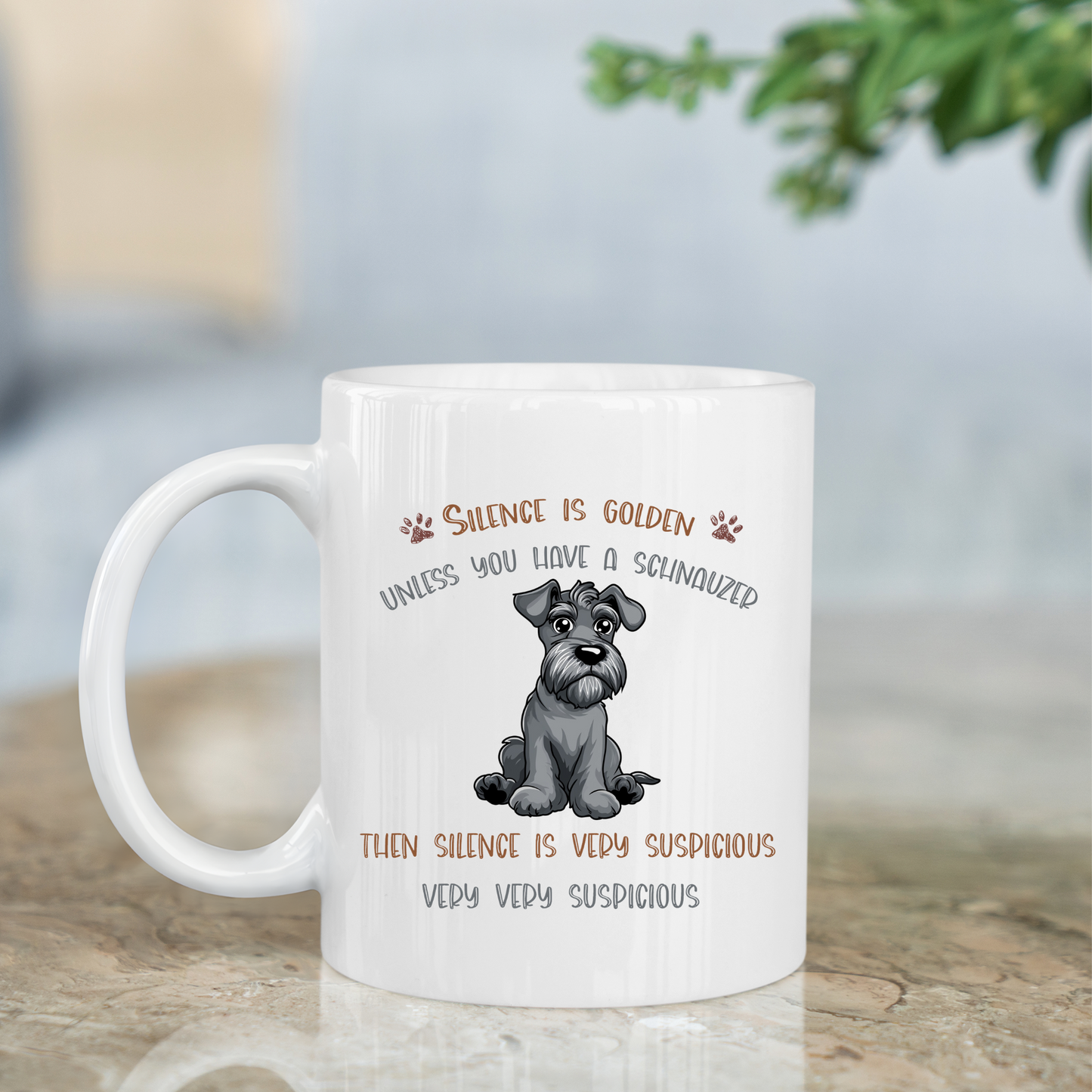 Silence is Golden Unless You Have a Schnauzer Novelty Dog Mug 10oz