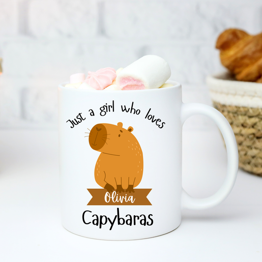 Personalised Just a Girl Who Loves Capybaras Mug 11oz