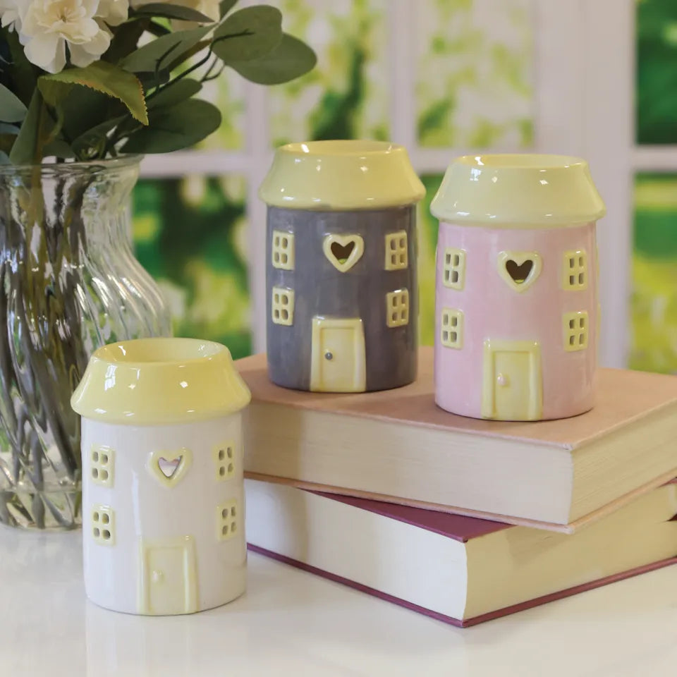 House Wax Melt Burner 12cm - Tea-Light - Grey