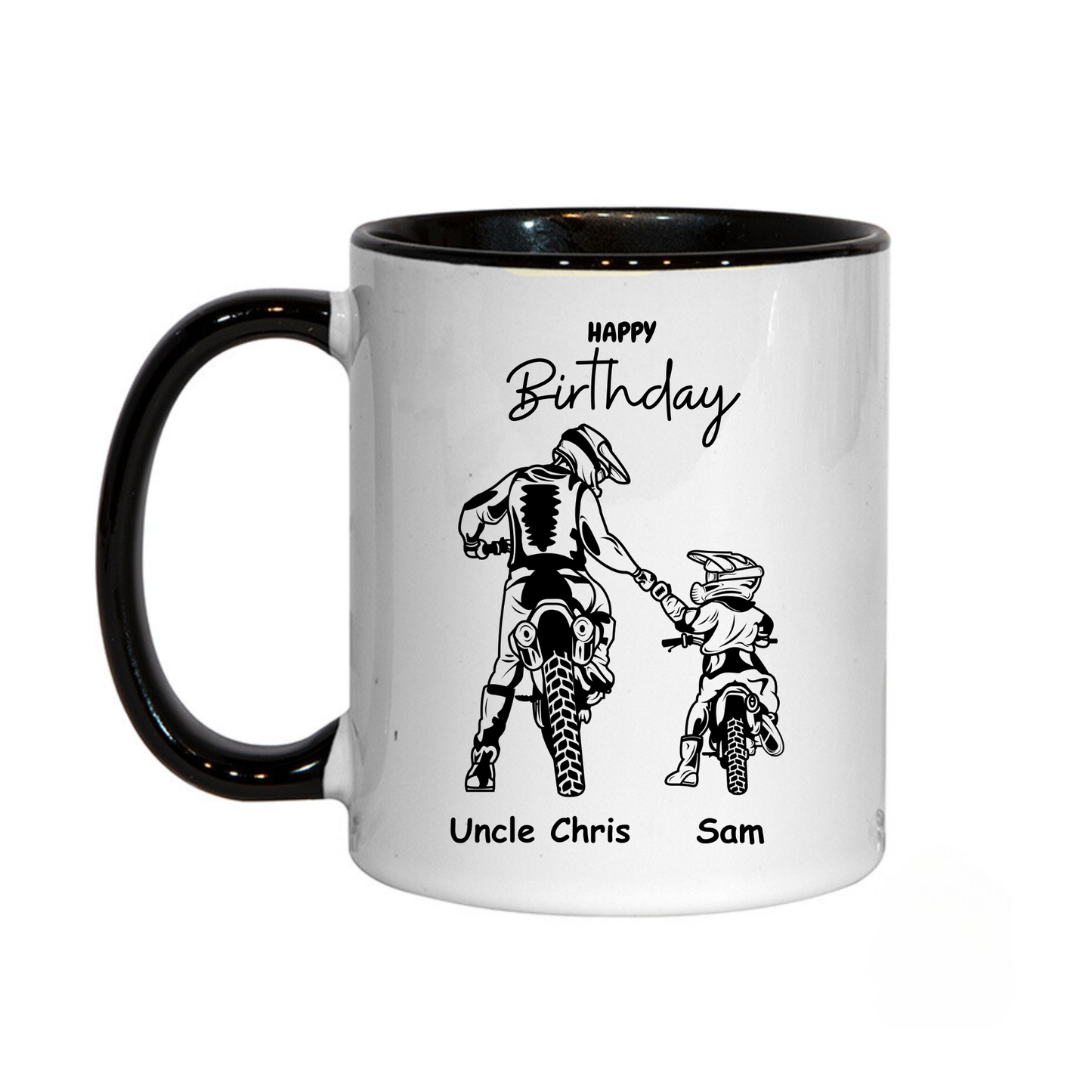 Personalised Happy Birthday Adult Child Motocross Themed Mug 11oz
