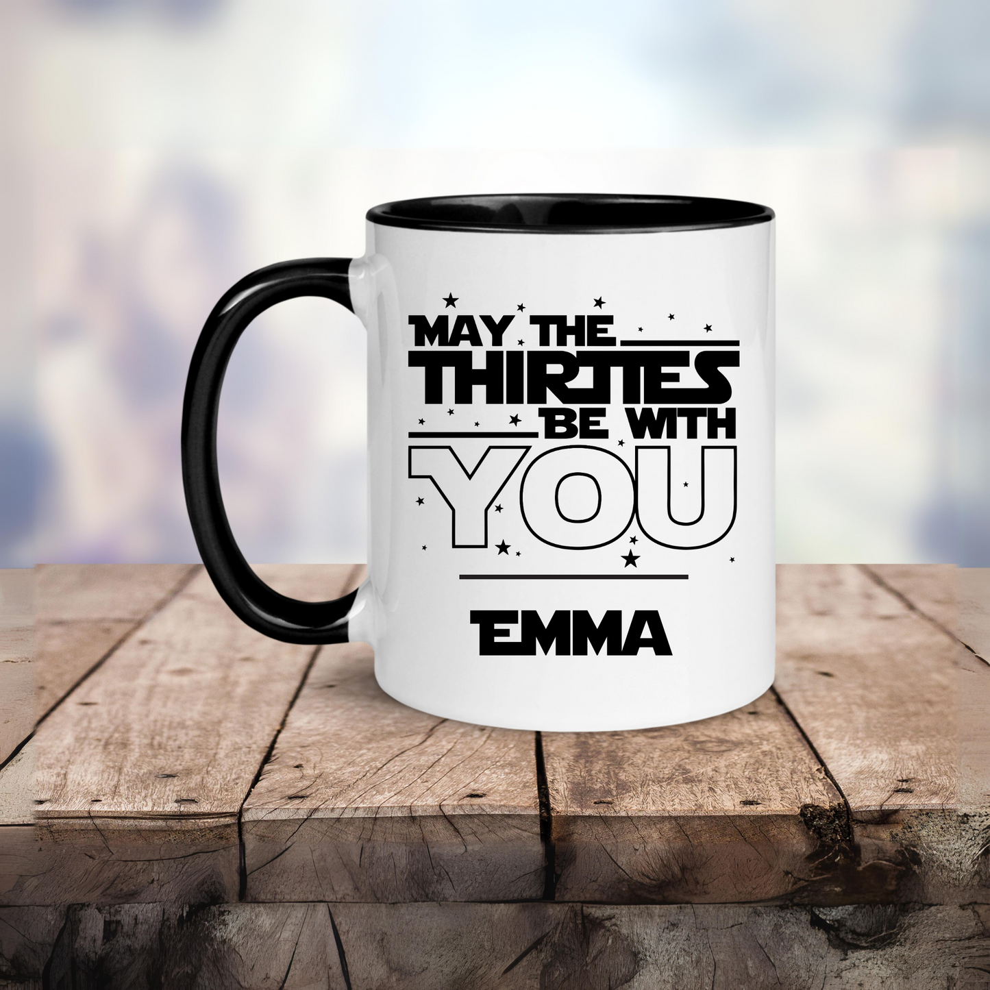 Personalised May The Thirties Be With You Star Wars Inspired Mug 11oz