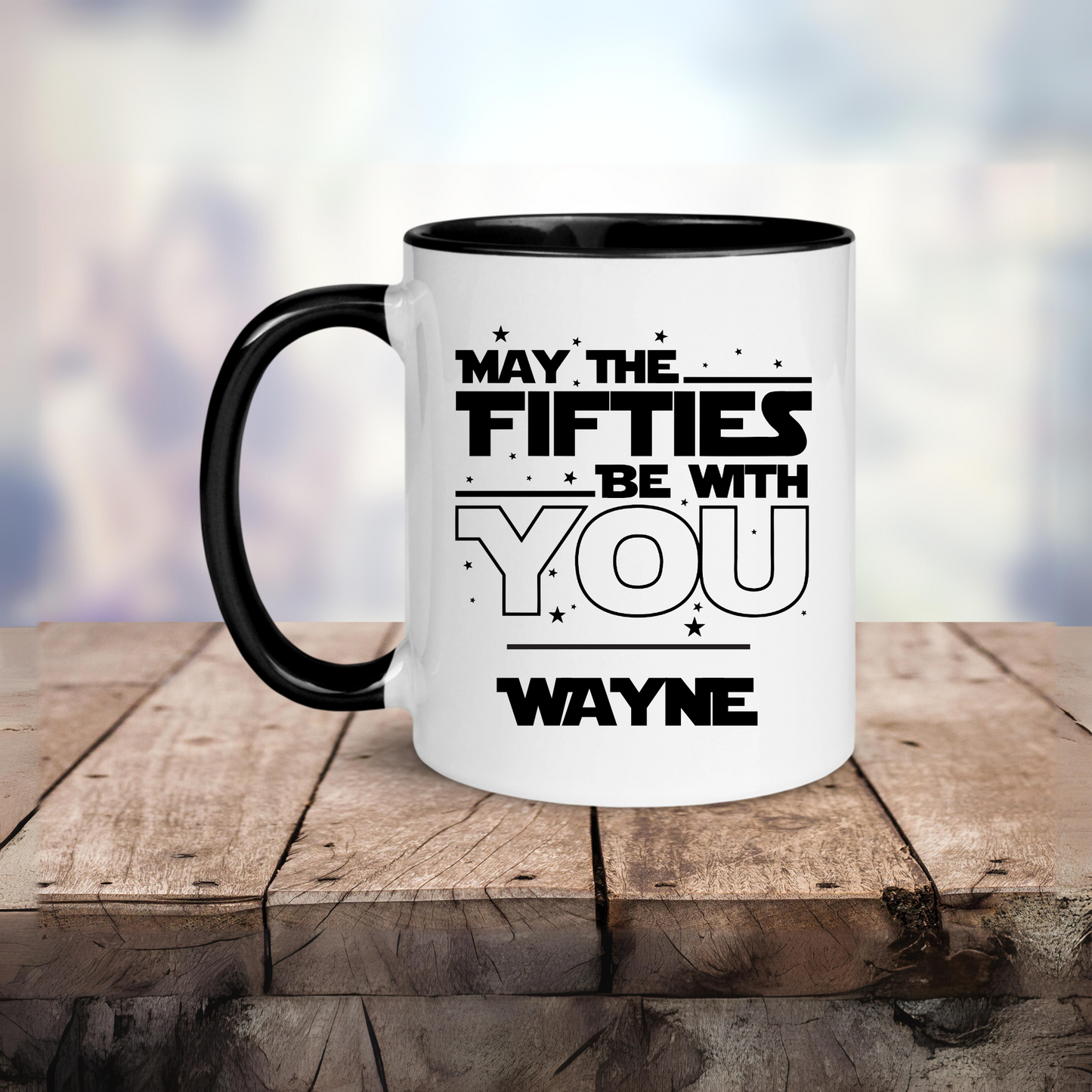 Personalised May The Fifties Be With You Star Wars Inspired Mug 11oz