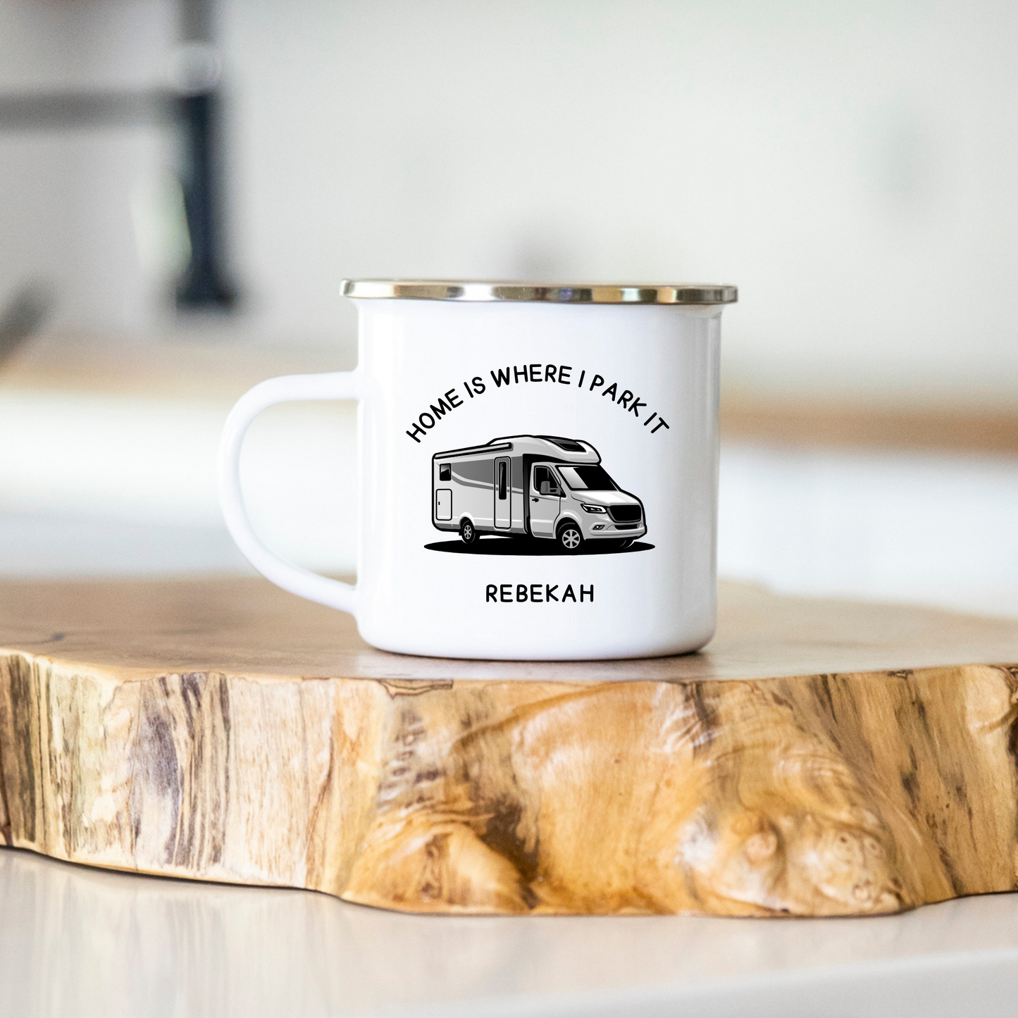 Home is Where I Park It 12oz Enamel RV Campervan Mug