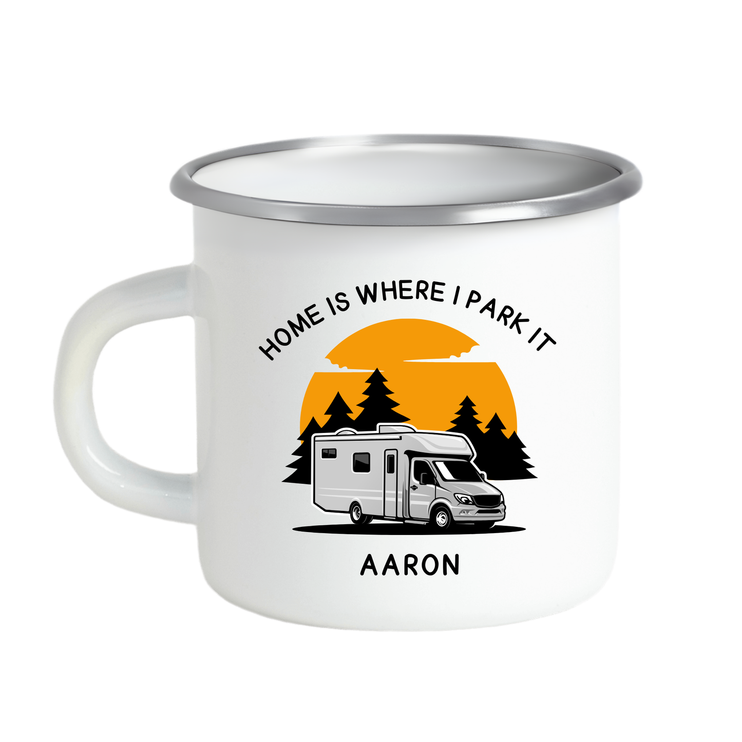 Home is Where I Park It 12oz Enamel RV Campervan Mug