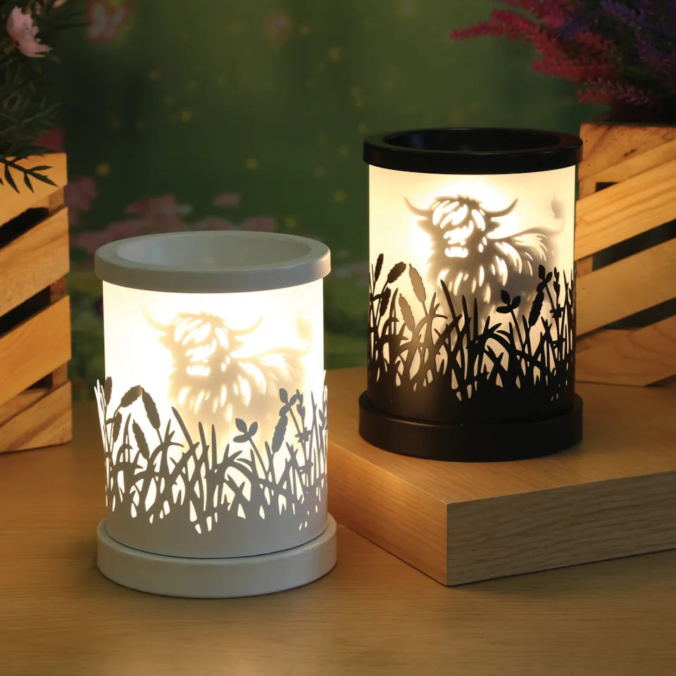 Electric Wax Melter Touch - Highland Cow Black Silhouette 15cm