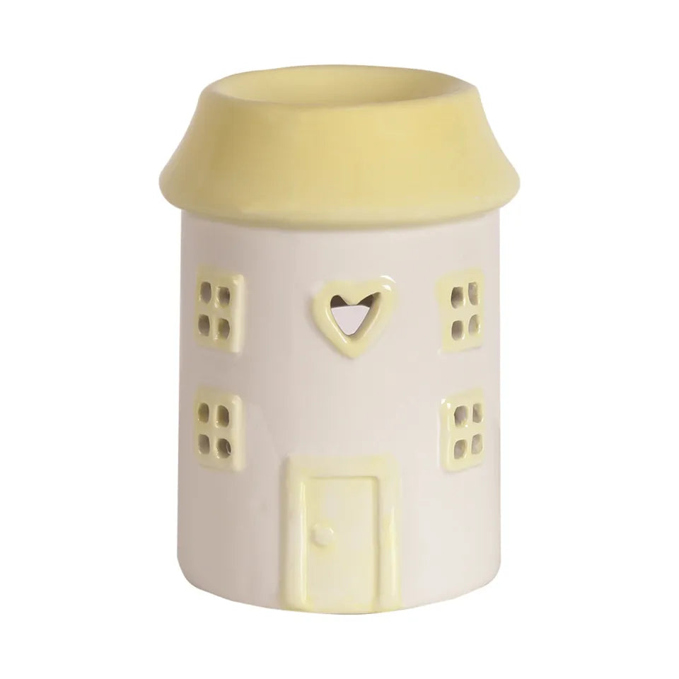 House Wax Melt Burner 12cm - Tea-Light - Cream