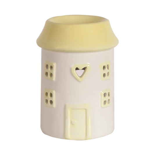 House Wax Melt Burner 12cm - Tea-Light - Cream