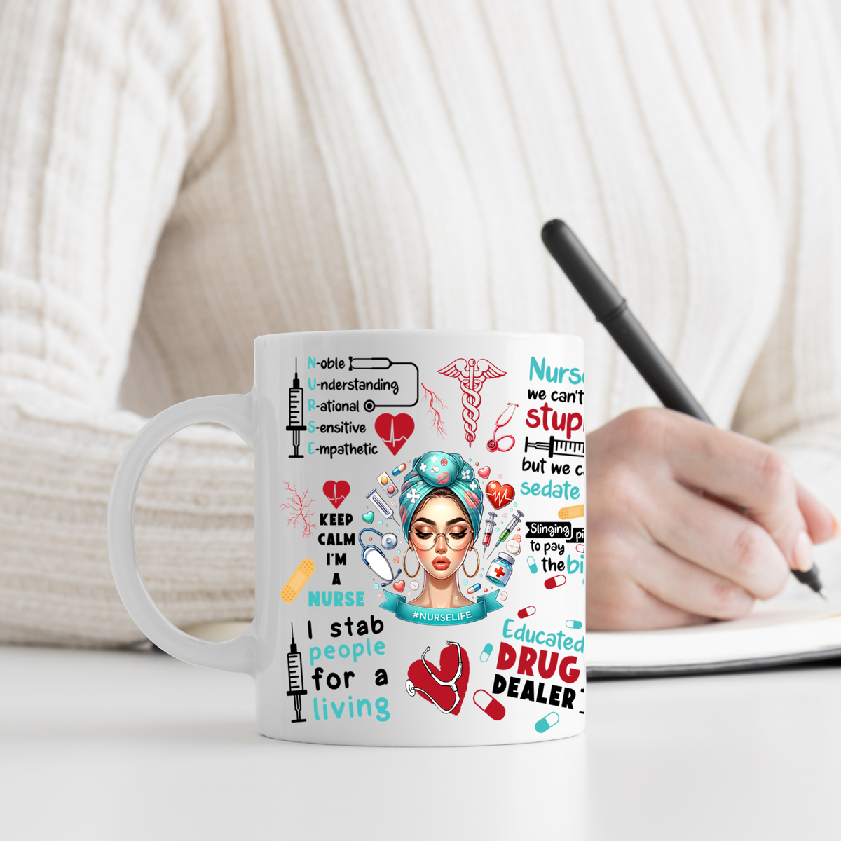 Funny Nurse Mug – Nurses We Can’t Fix Stupid Coffee Mug | Gift for Nurse, RN, Nursing Student