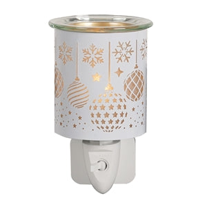 White Plug In 3D Wax Melter -Christmas Baubles 10.5cm