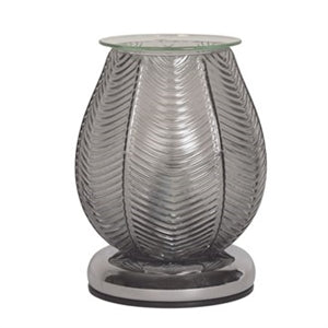 Aroma 40W Ribbed Glass Electric Wax Warmer - Grey Lustre