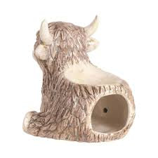 Seated Highland Cow Wax Melt Burner 16cm - Tea-Light