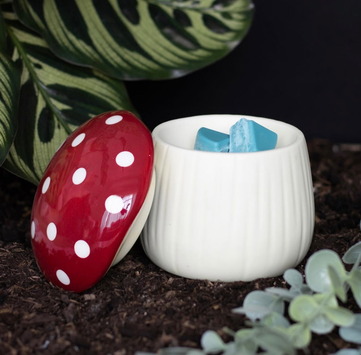 Red Mushroom Ceramic Wax/Oil Burner- Tea-Light
