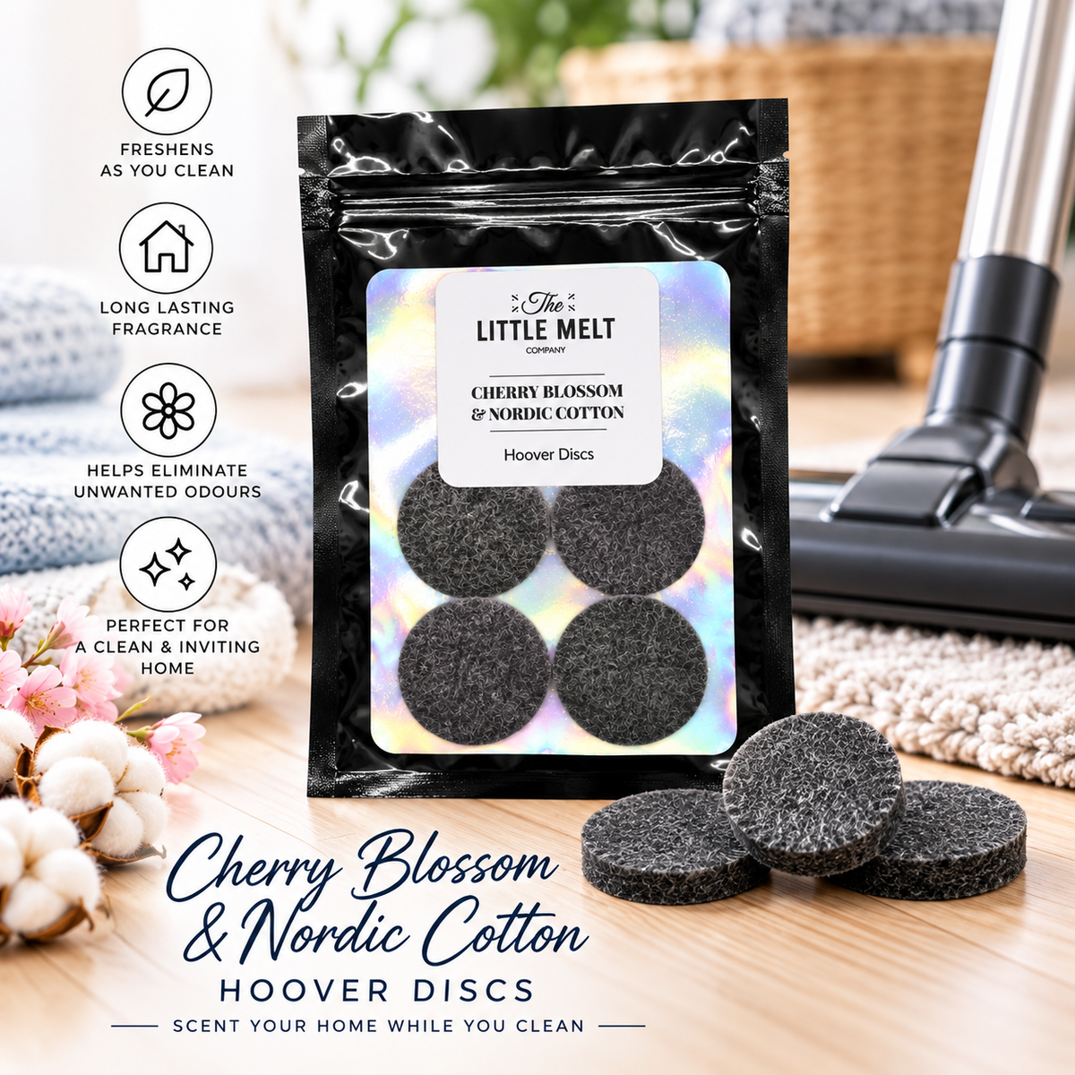Cherry Blossom & Nordic Cotton Hoover Discs - PK 4