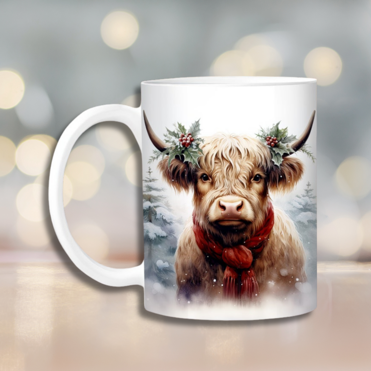 Christmas Highland Cow Mug 10oz