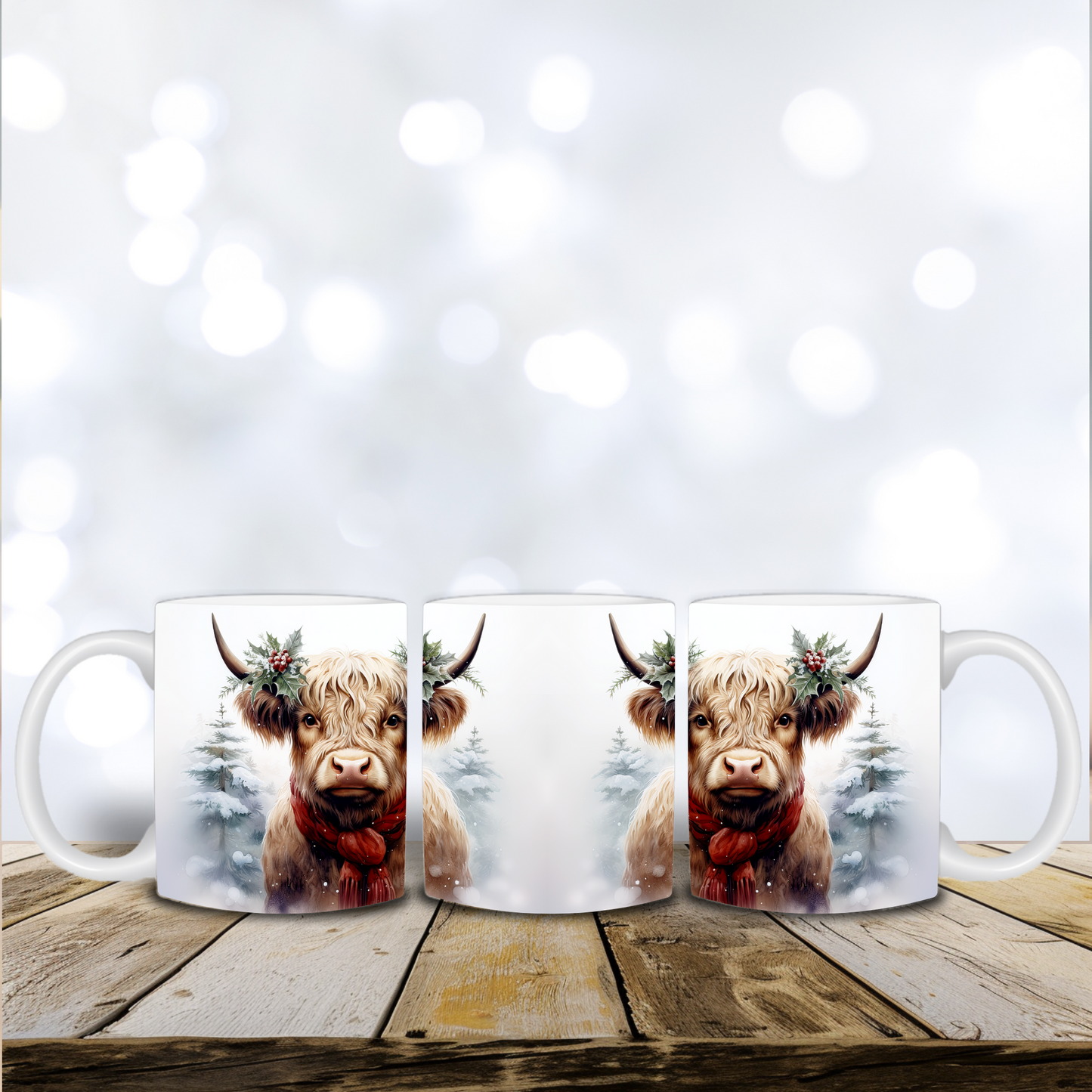 Christmas Highland Cow Mug 10oz