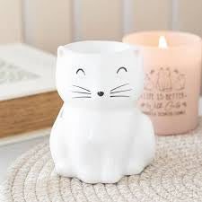 White Happy Cat Oil/Wax Burner