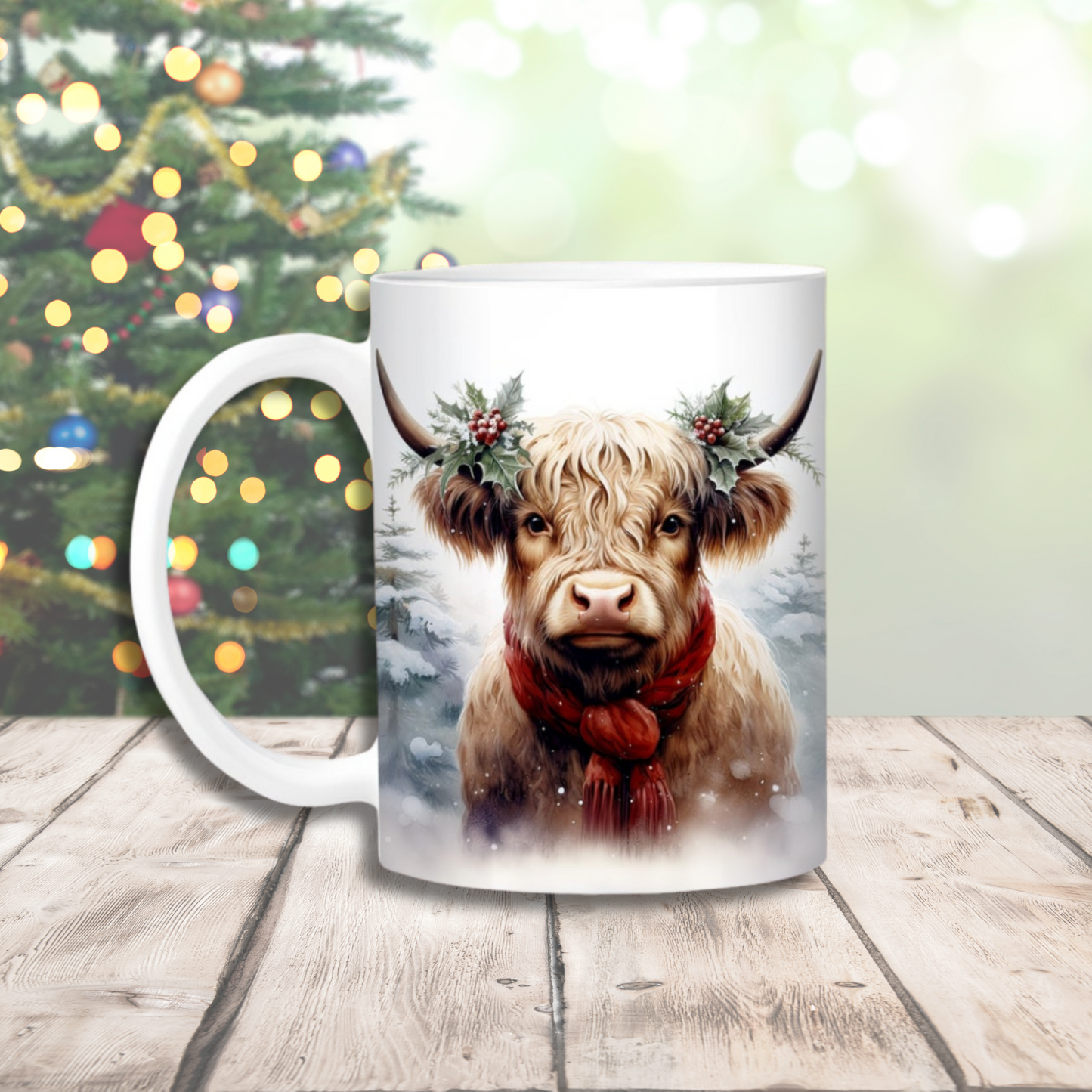 Christmas Highland Cow Mug 10oz