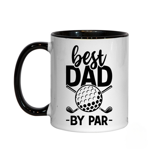 Best Dad by Par Golf Themed Fathers Day Mug 11oz