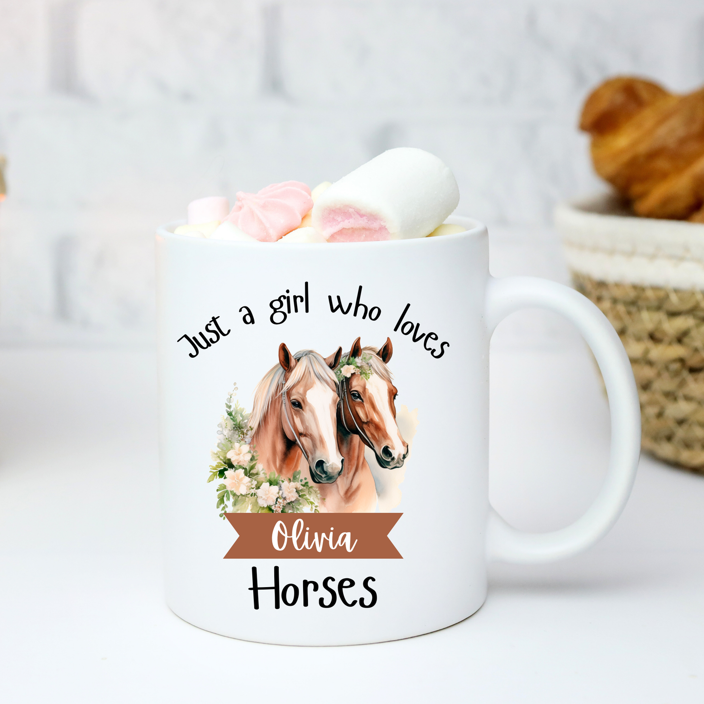 Personalised Just a Girl Who Loves Horses Mug 11oz