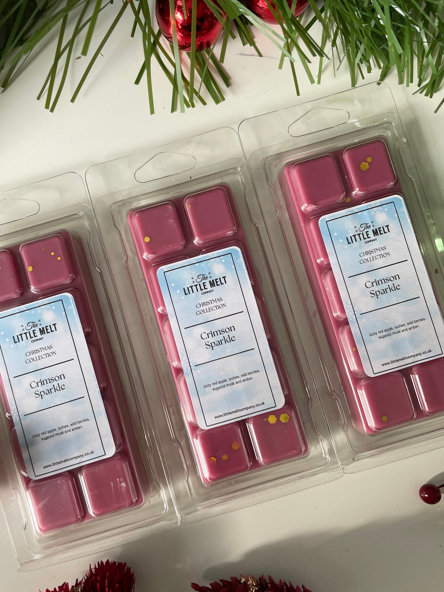Crimson Sparkle Wax Melt Snap Bar