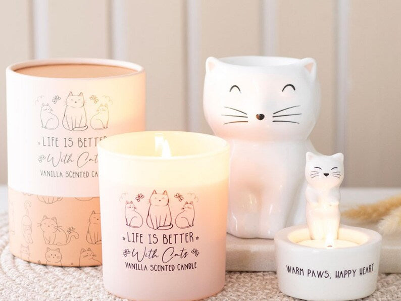 White Happy Cat Oil/Wax Burner