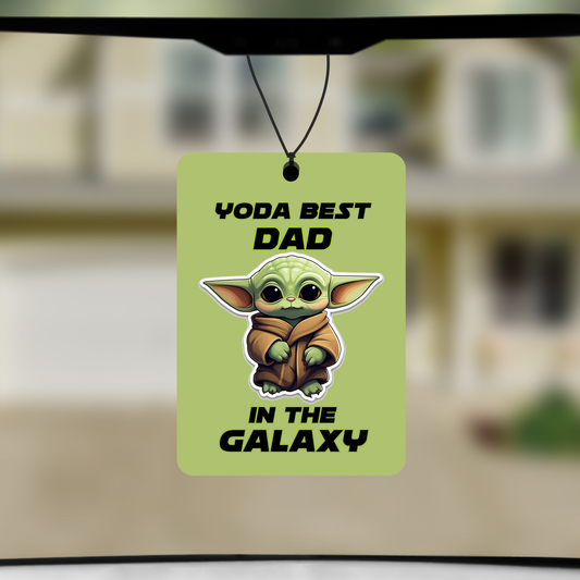 Yoda Best Dad In The Galaxy Car Air Freshener | Star Wars Inspired Gift for Dad