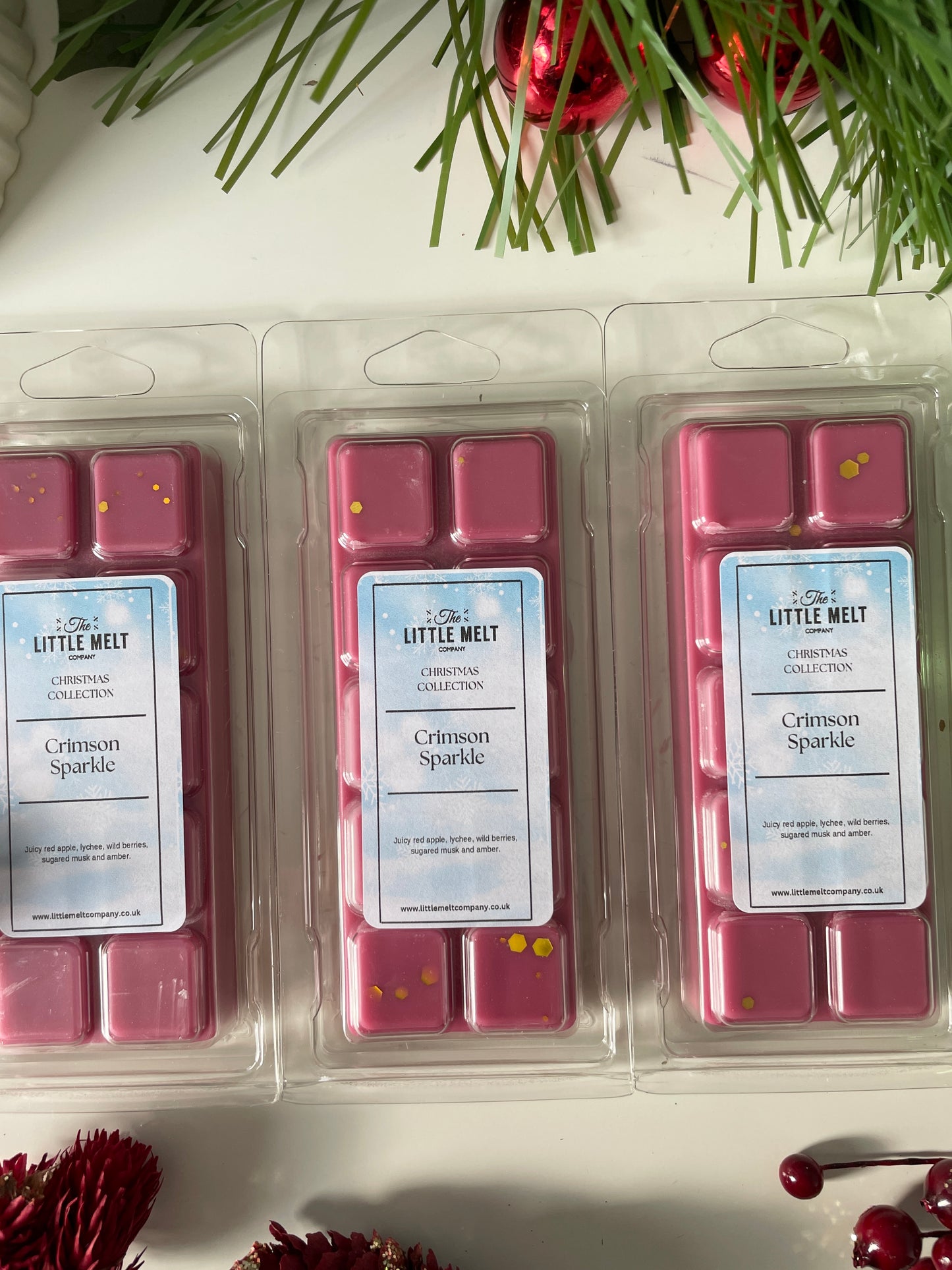 Crimson Sparkle Wax Melt Snap Bar