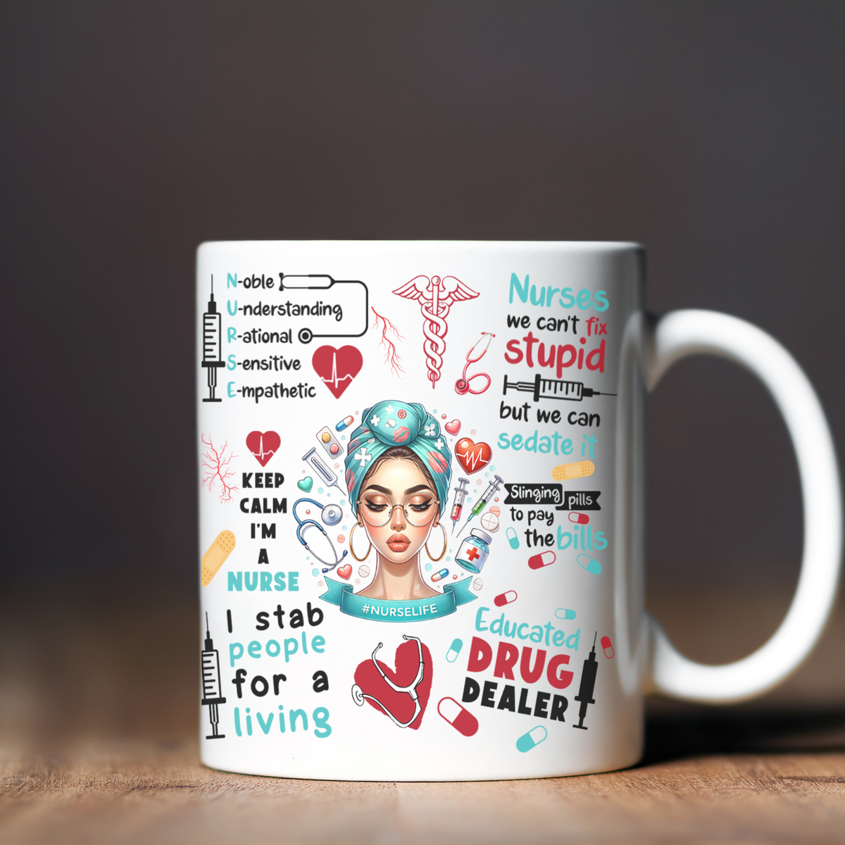 Funny Nurse Mug – Nurses We Can’t Fix Stupid Coffee Mug | Gift for Nurse, RN, Nursing Student