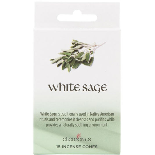 Elements Incense Cones - White Sage (15 Cones)