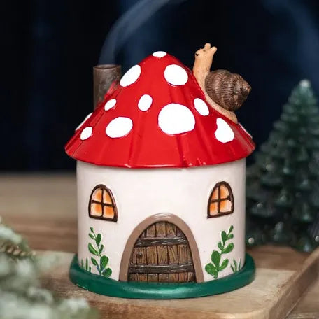 Mushroom House Resin Incense Cone Burner
