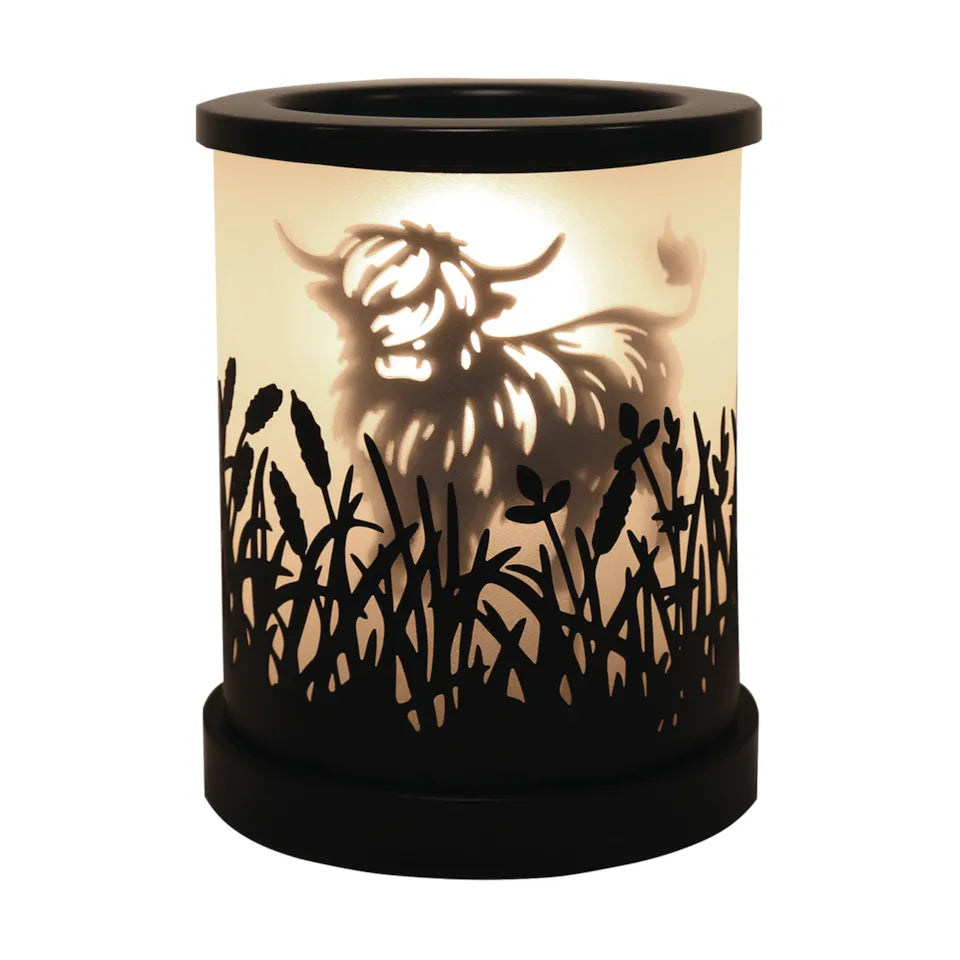 Electric Wax Melter Touch - Highland Cow Black Silhouette 15cm