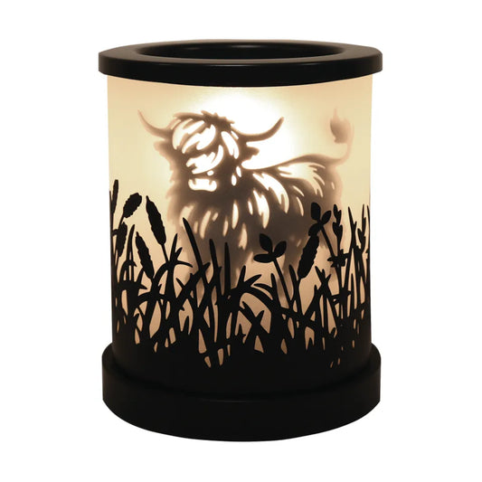 Electric Wax Melter Touch - Highland Cow Black Silhouette 15cm