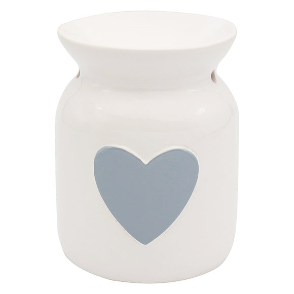 White Oil/Wax Warmer With Grey Heart
